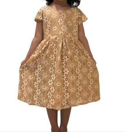 Beige Floral Dress - EIARAA STUDIO