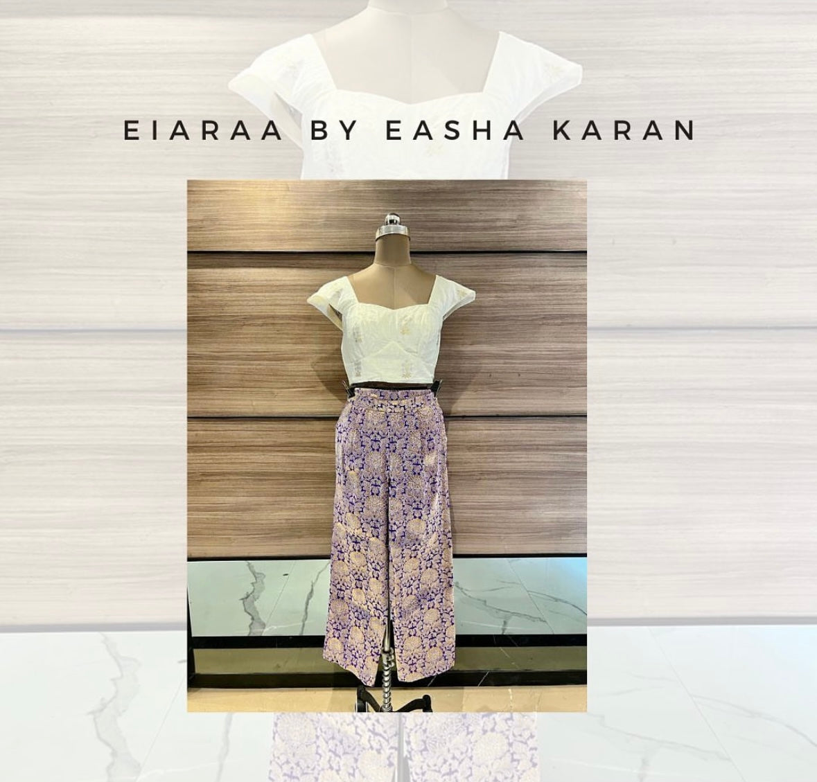White and Purple Co-Ord Set - EIARAA STUDIO