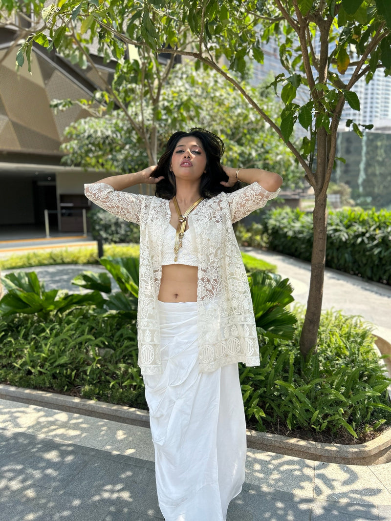 White Laced Shrug