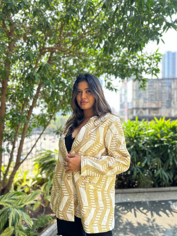 White and Golden Blazer