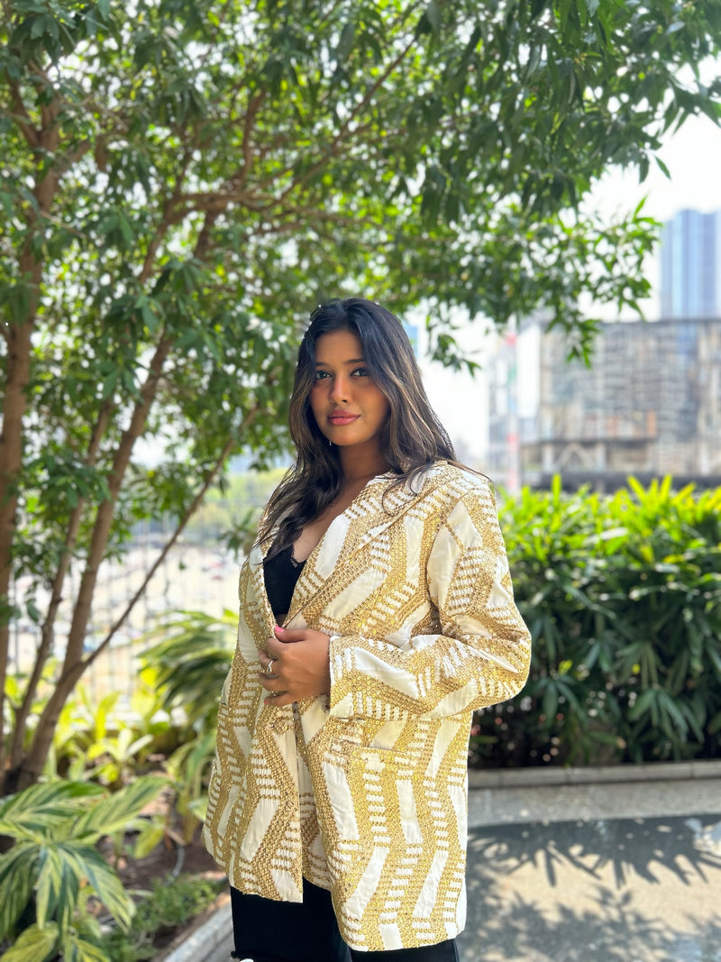 White and Golden Blazer