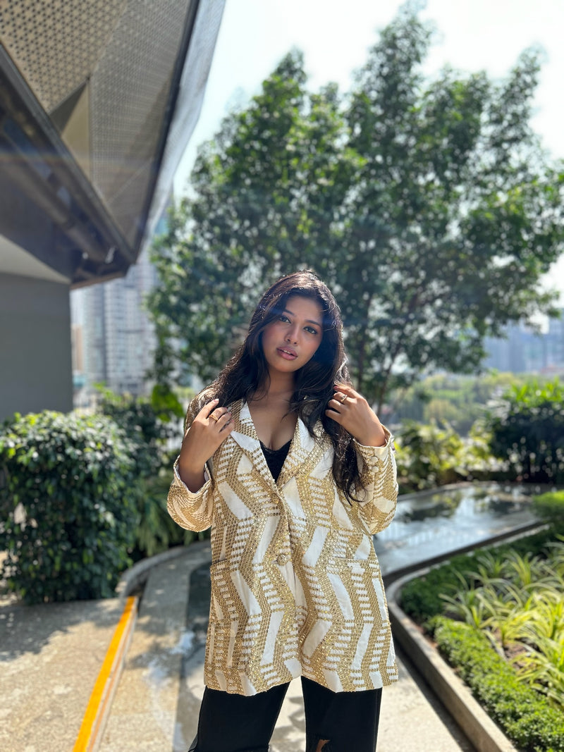 White and Golden Blazer