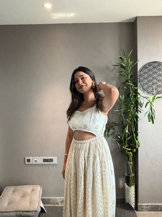 White and Gold Dress - EIARAA STUDIO