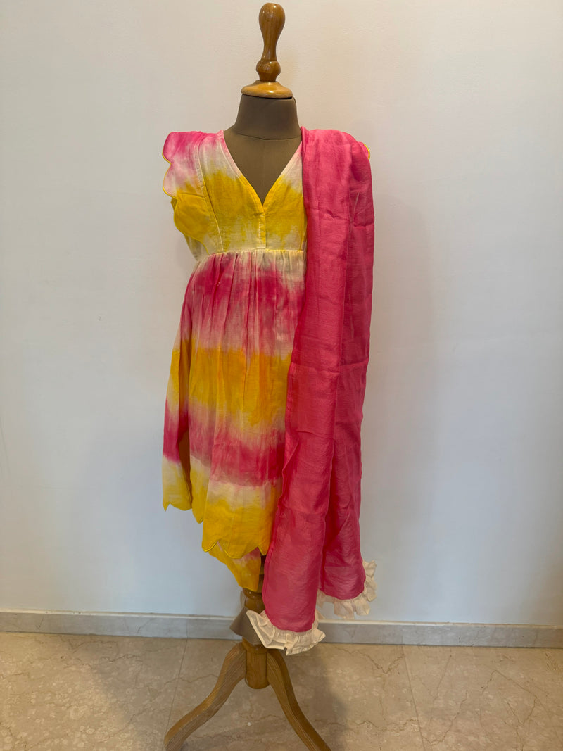 Pink Shaded Lehenga Set