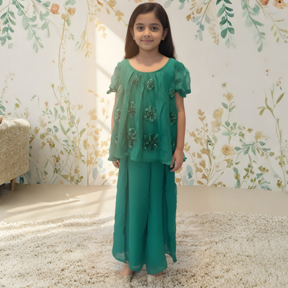 Kids Hand-Embroidered Top & SKirt Set