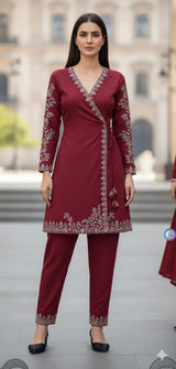 Angrakha-Style Kurta Set