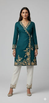 Angrakha-Style Kurta Set