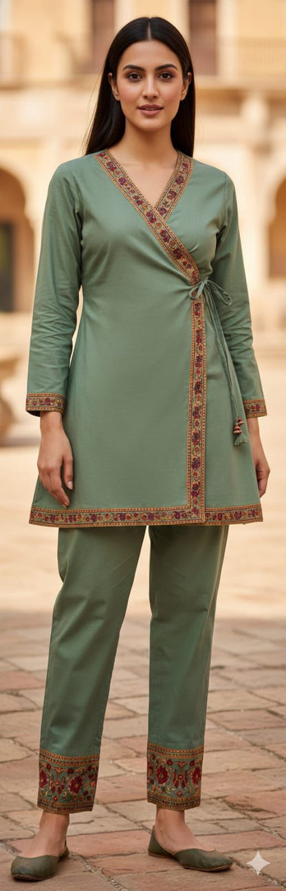 Angrakha-Style Kurta Set - EIARAA STUDIO