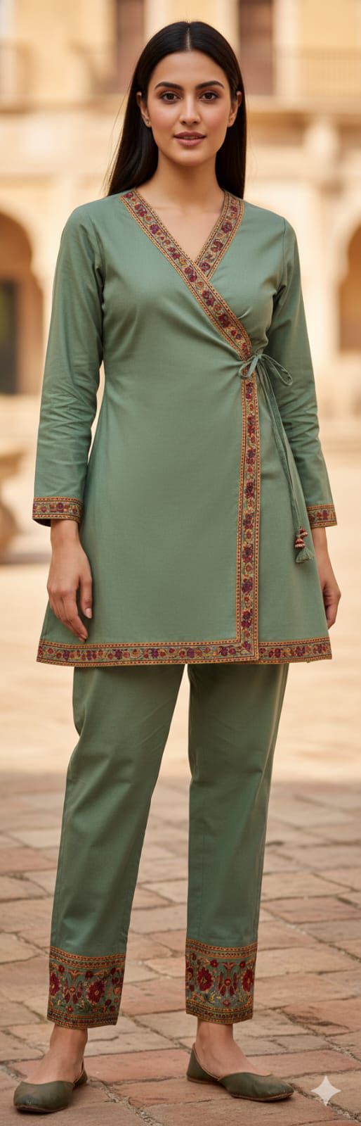 Angrakha-Style Kurta Set