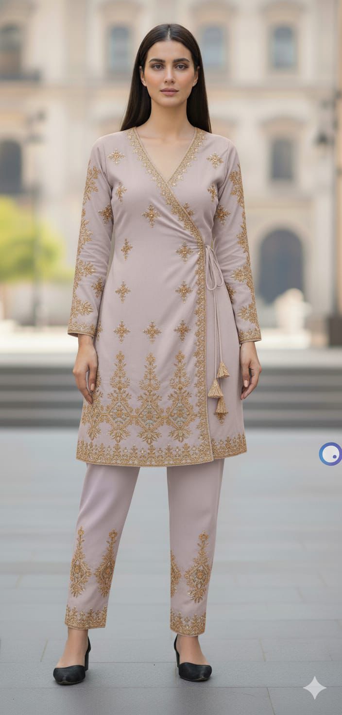 Angrakha-Style Kurta Set