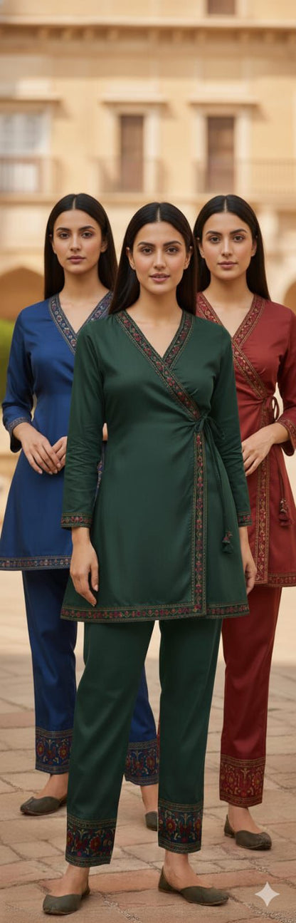 Angrakha-Style Kurta Set - EIARAA STUDIO