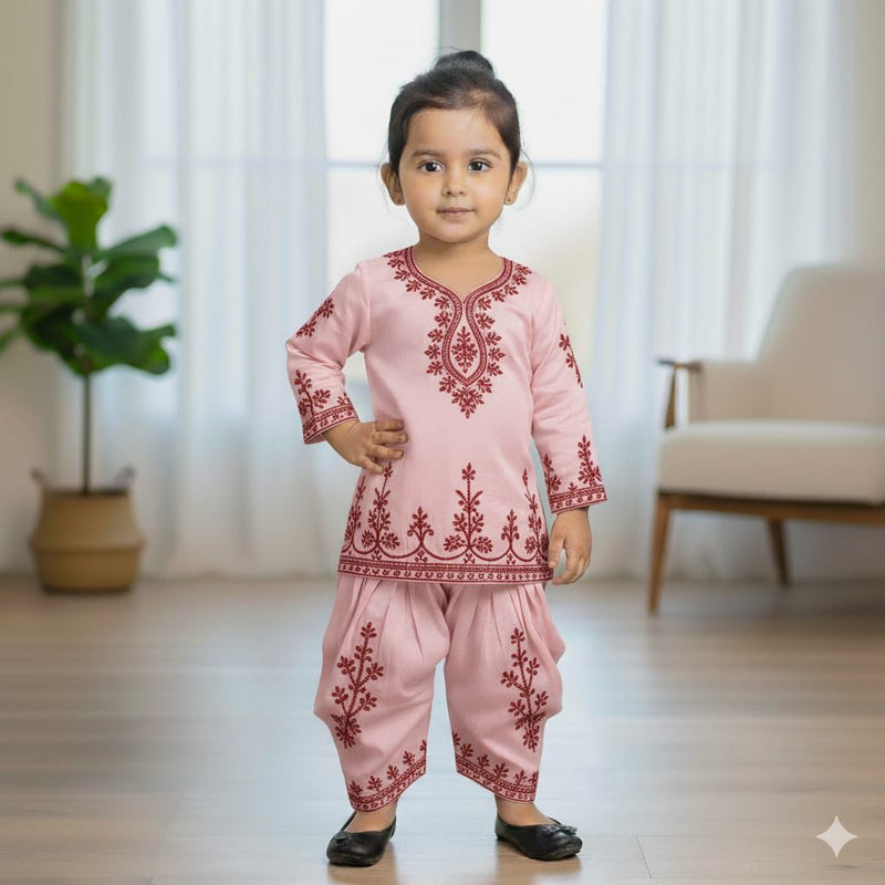Kids Embroidered Kurta Set