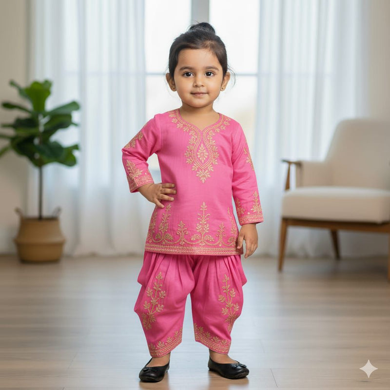Kids Embroidered Kurta Set