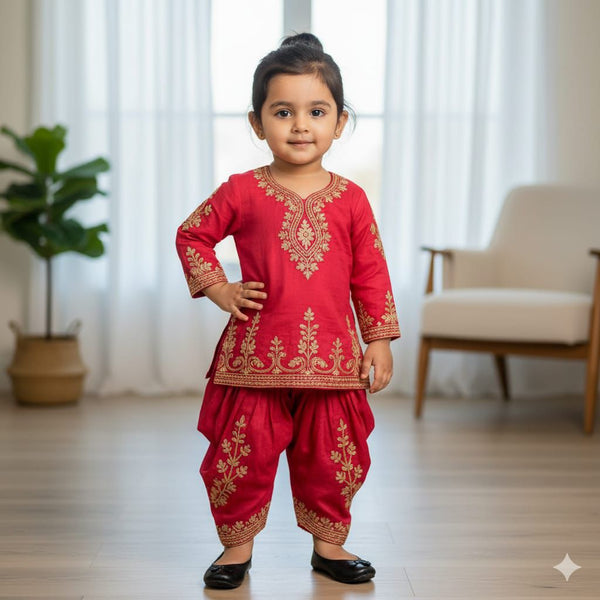Kids Embroidered Kurta Set