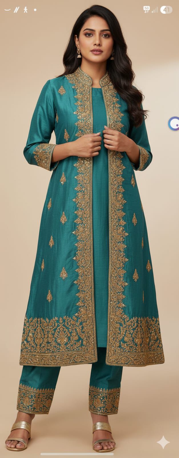 Embroidered Long Kurta Set