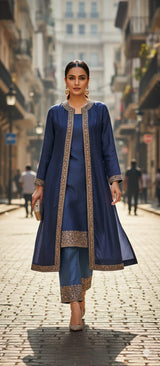 Embroidered Long Kurta Set