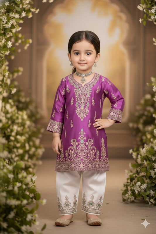 Kids Embroidered Kurta Set - EIARAA STUDIO