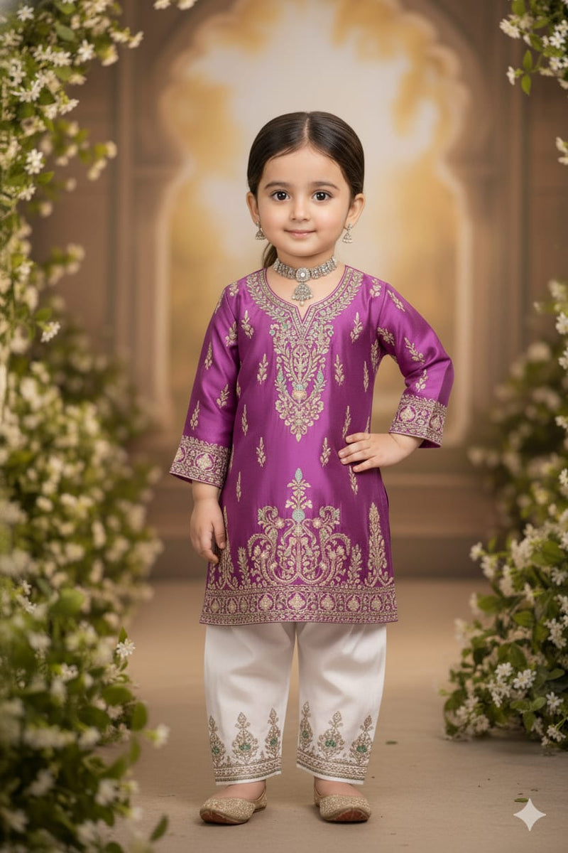 Kids Embroidered Kurta Set
