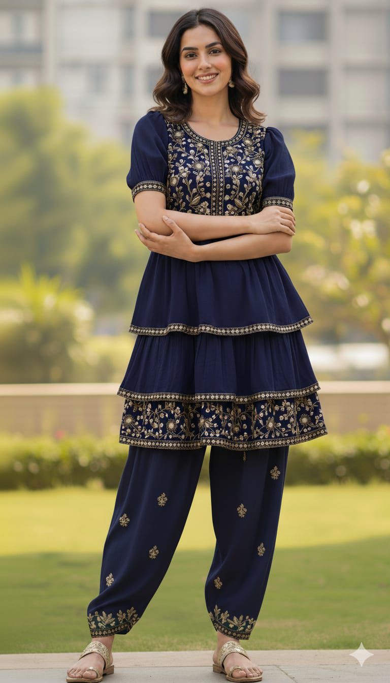 Tiered Kurta Set - EIARAA STUDIO