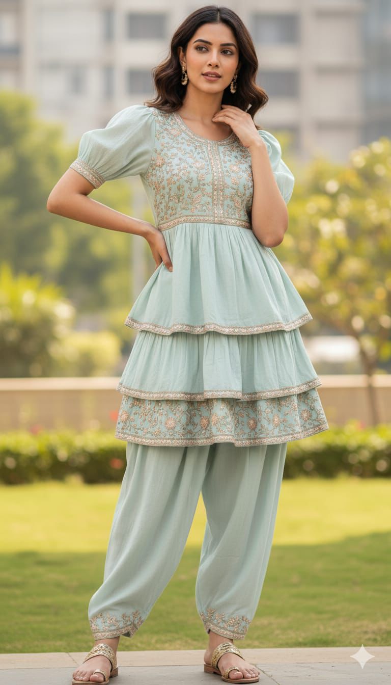 Tiered Kurta Set - EIARAA STUDIO