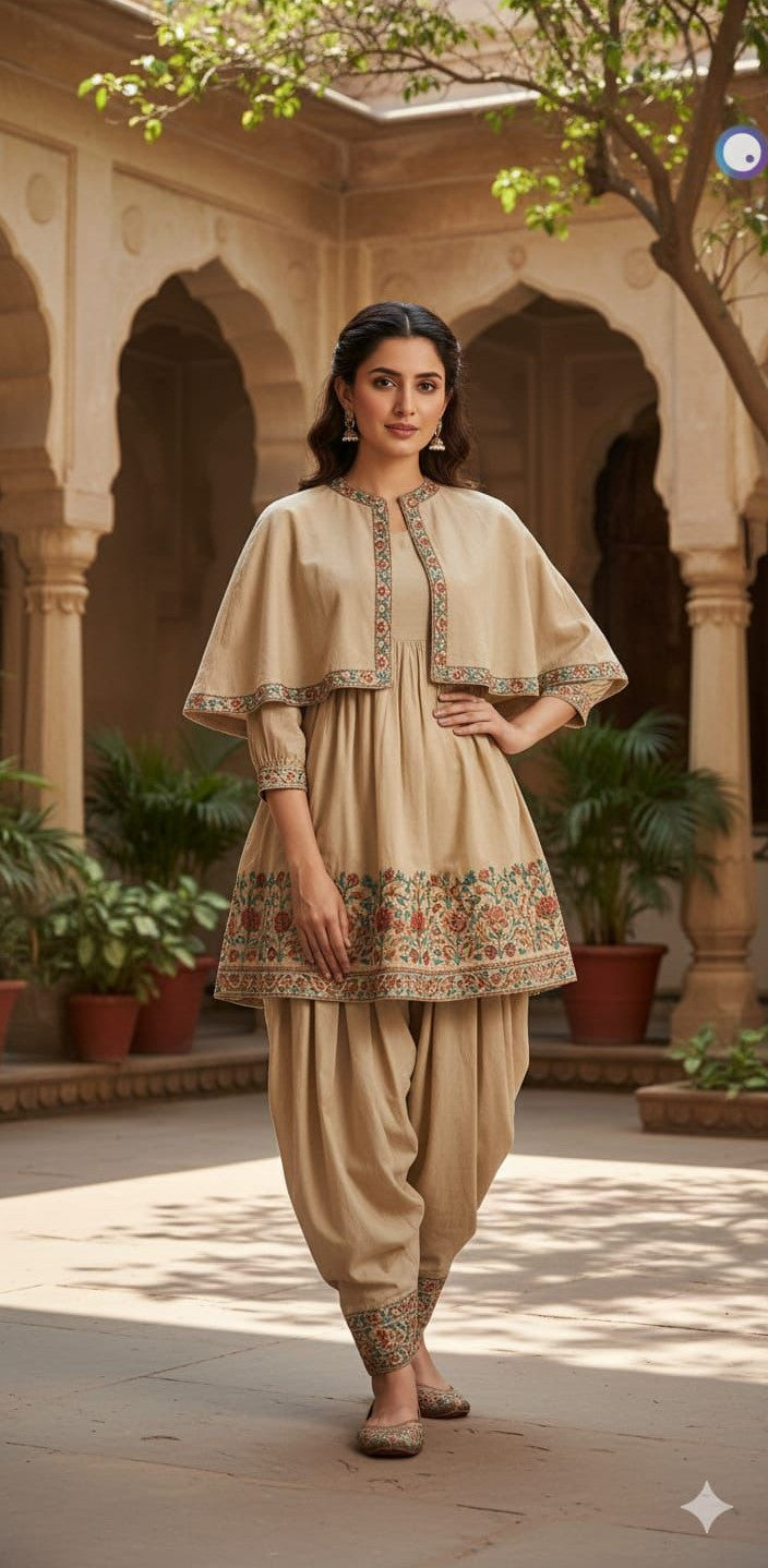 Cape Style Kurta Set - EIARAA STUDIO