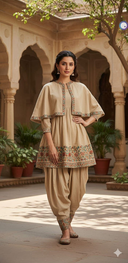 Cape Style Kurta Set - EIARAA STUDIO