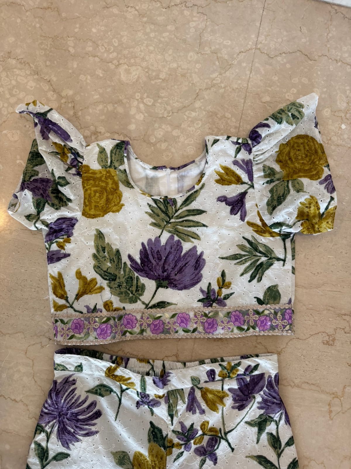 Kids Floral Embroidered Co-ord Set - EIARAA STUDIO