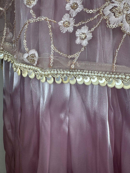 Kids Embroidered Cape Gown - EIARAA STUDIO