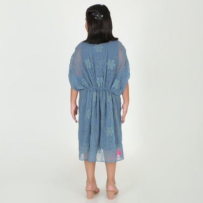 Gray Embroidered Kaftan Dress - EIARAA STUDIO