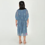 Gray Embroidered Kaftan Dress
