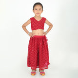 Maroon mirror Lehenga set