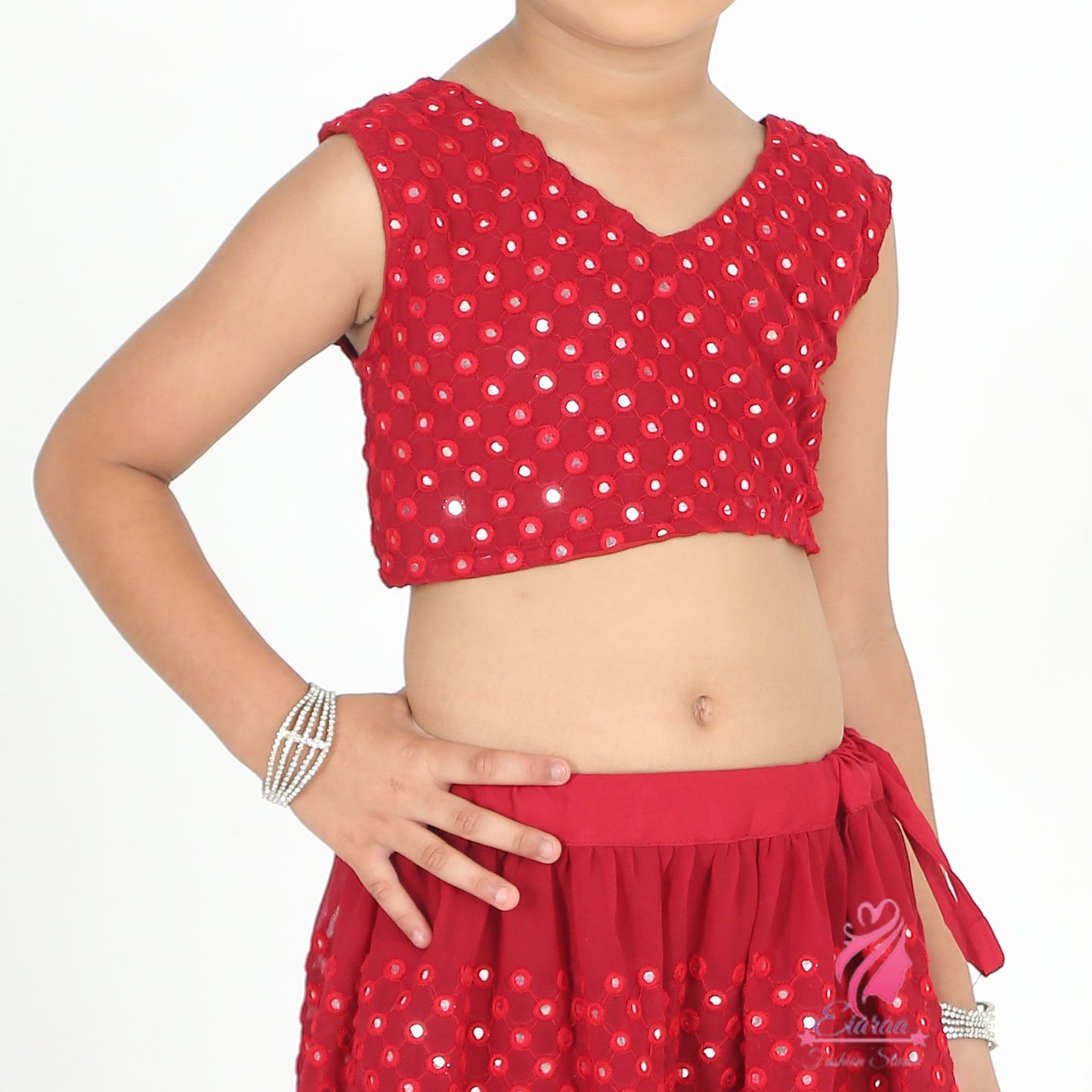 Maroon mirror Lehenga set - EIARAA STUDIO