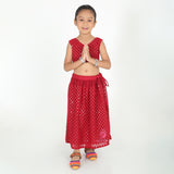 Maroon mirror Lehenga set