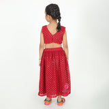Maroon mirror Lehenga set