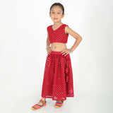 Maroon mirror Lehenga set