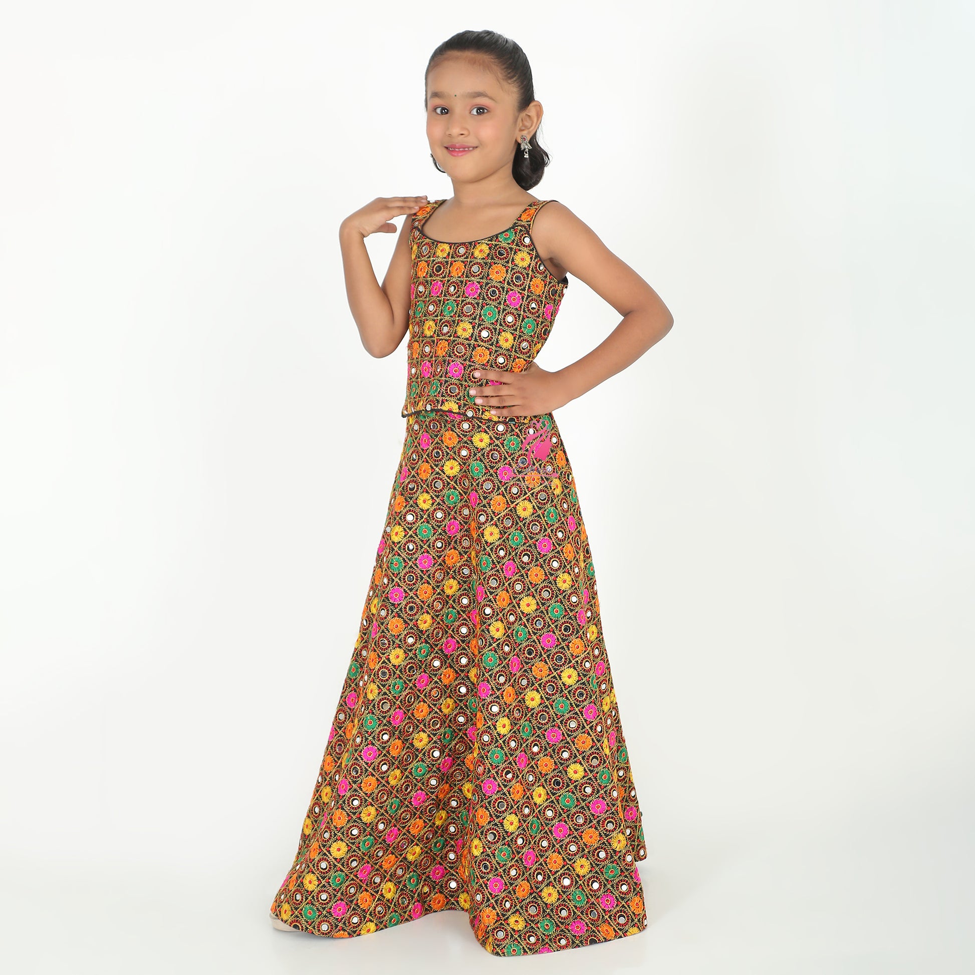 Multicolour Mirror Lehenga set - EIARAA STUDIO