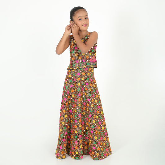 Multicolour Mirror Lehenga set - EIARAA STUDIO