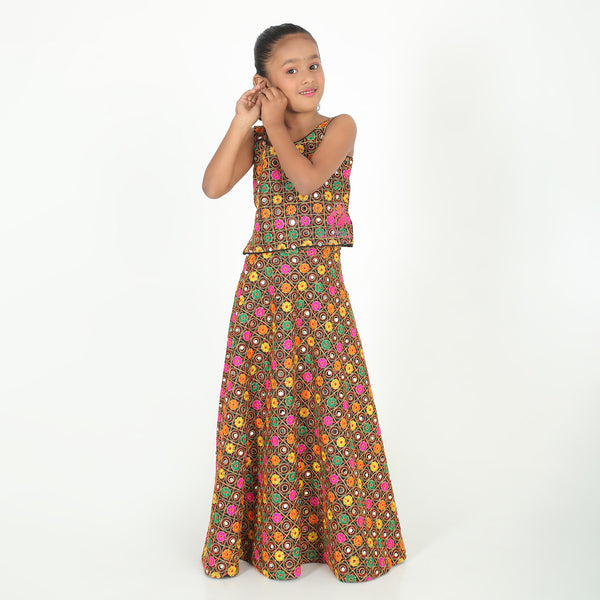 Multicolour Mirror Lehenga set