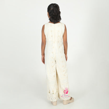 White embroidered Jmpsuit - EIARAA STUDIO