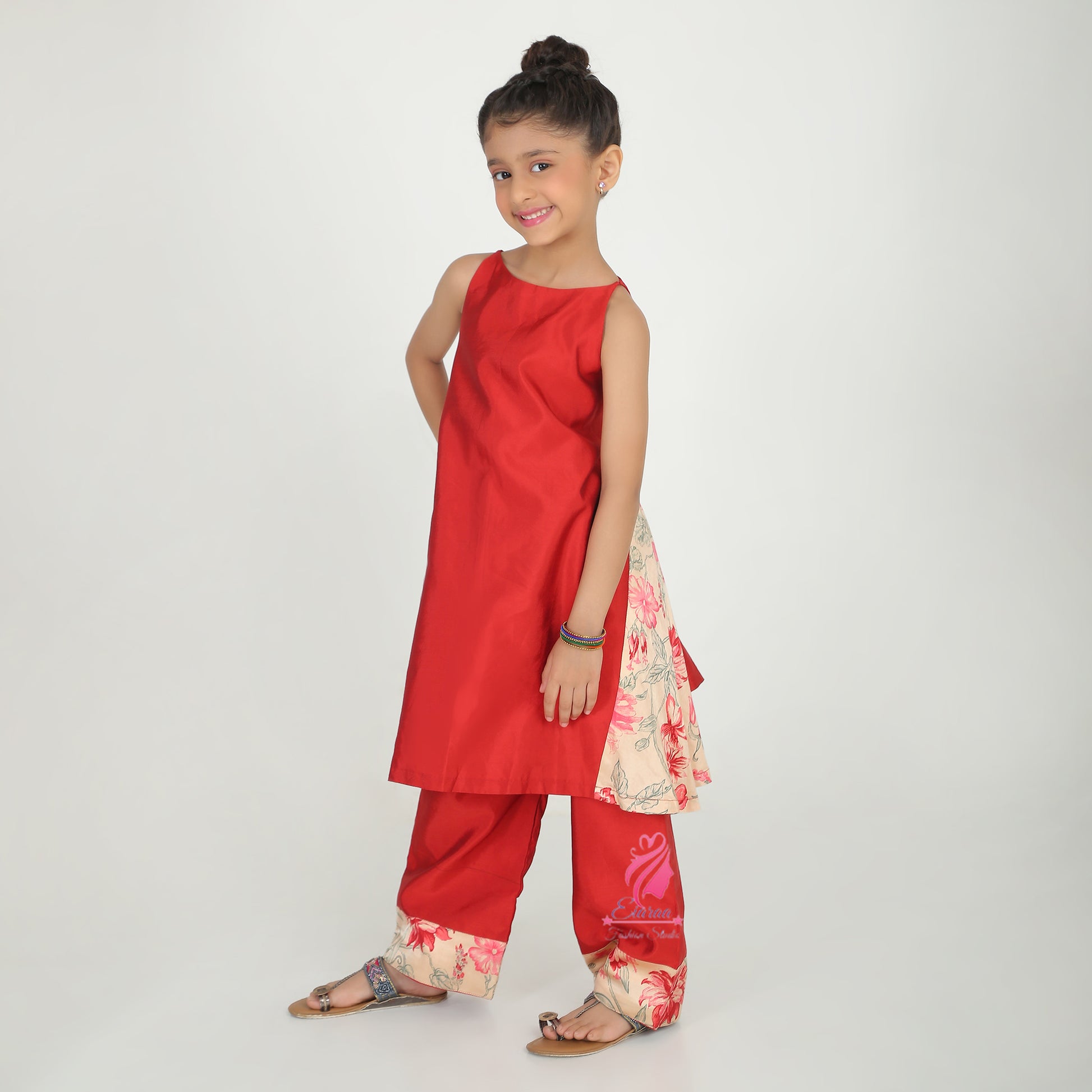 Red Kurti Pant - EIARAA STUDIO