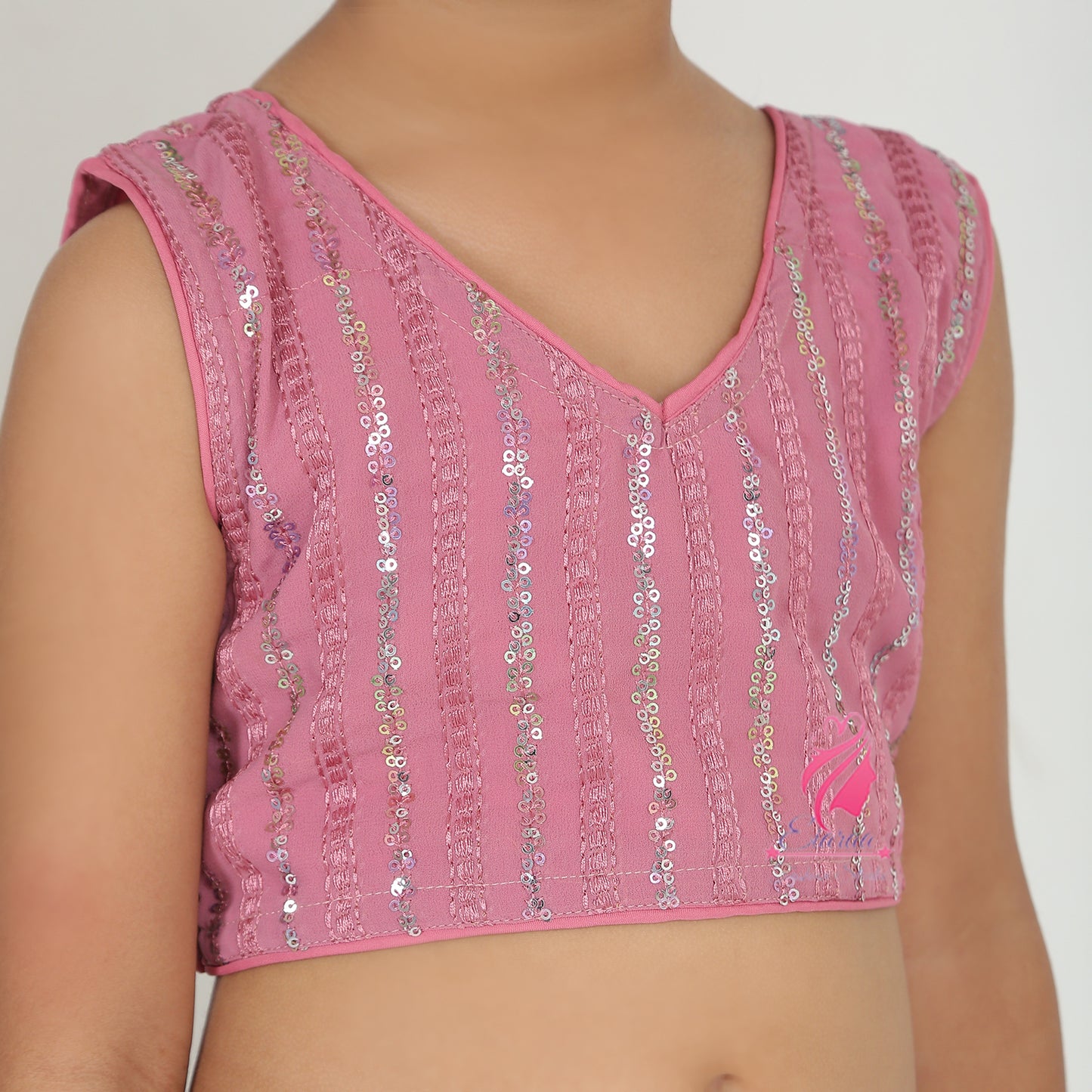 PInk sequin Lehenga set - EIARAA STUDIO