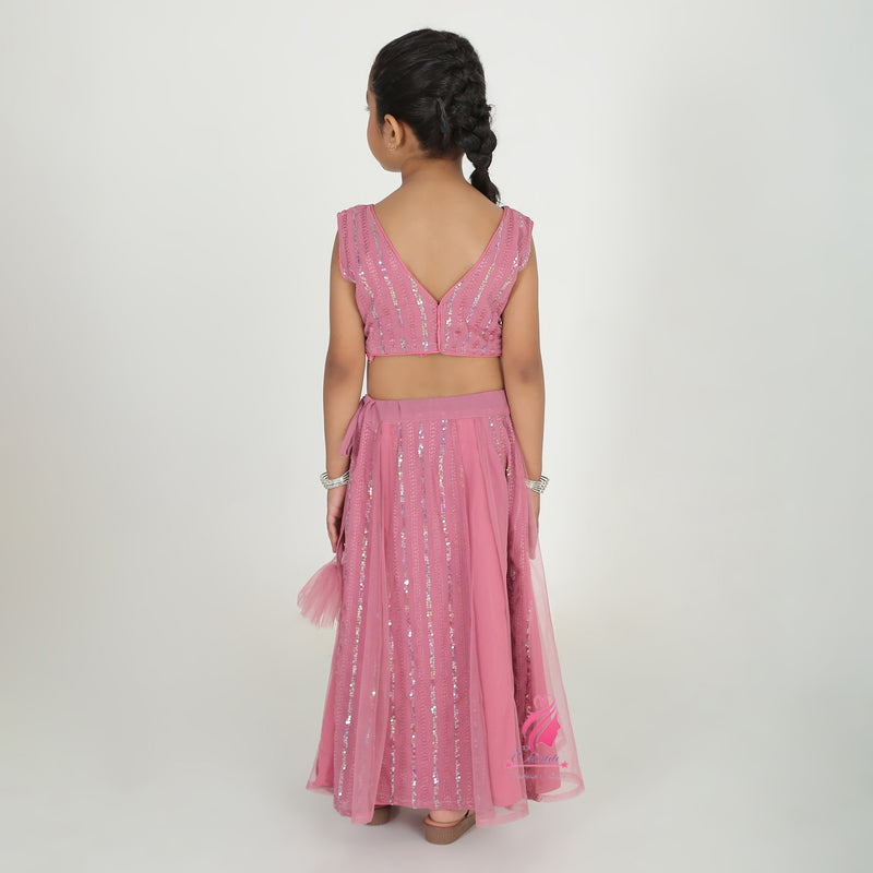 PInk sequin Lehenga set