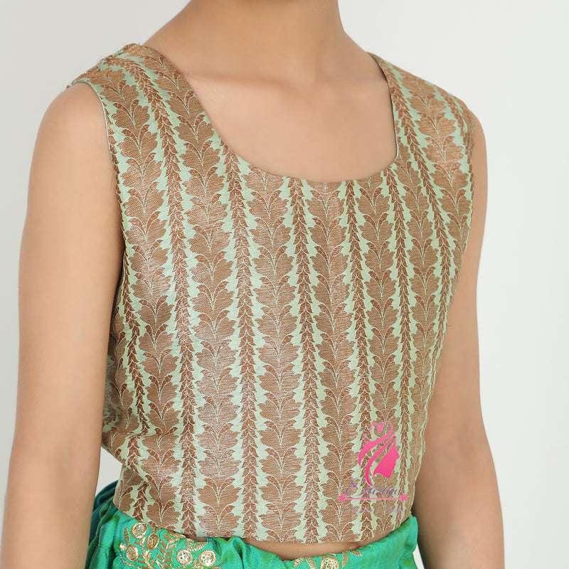 Gold and green Lehenga set