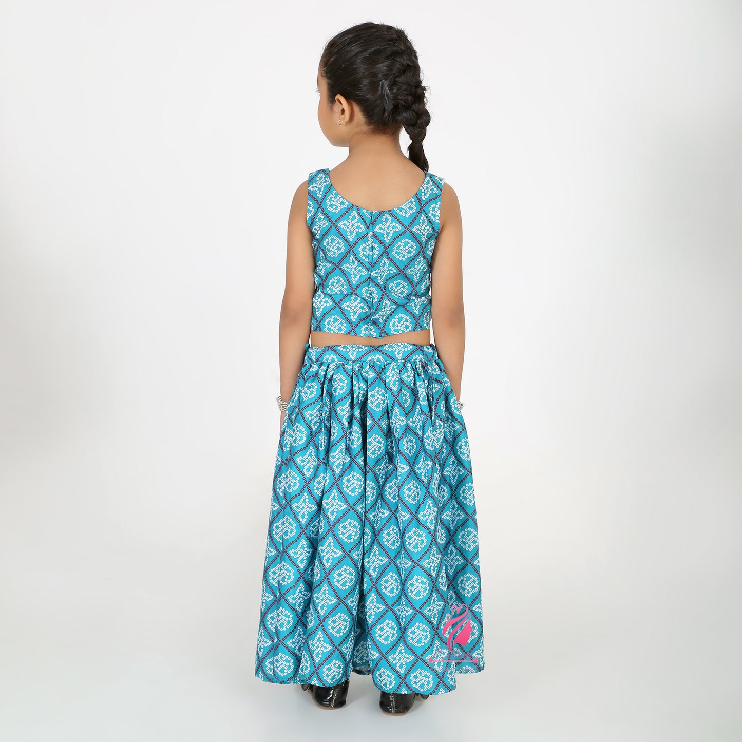 Blue bandhini Lehenga set - EIARAA STUDIO