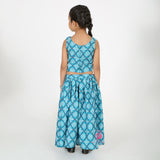 Blue bandhini Lehenga set