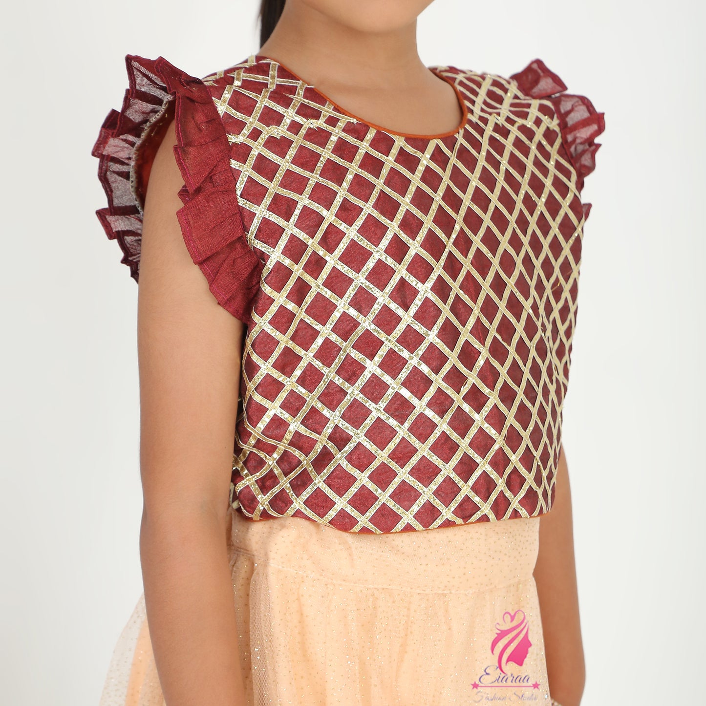 Maroon Peach Lehenga set - EIARAA STUDIO