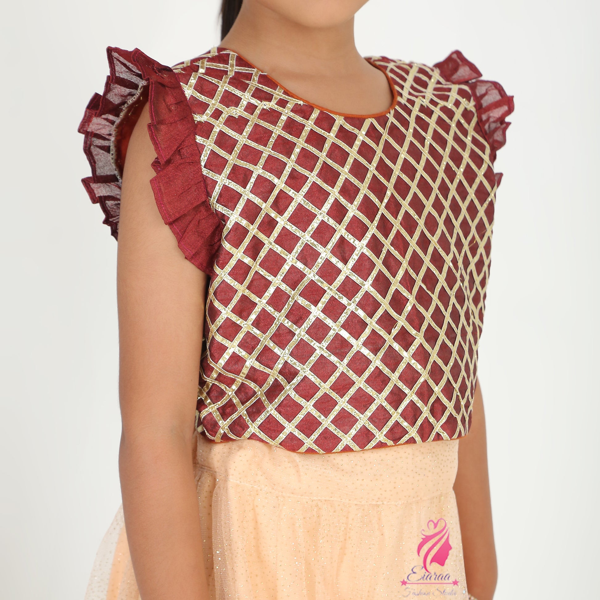 Maroon Peach Lehenga set - EIARAA STUDIO