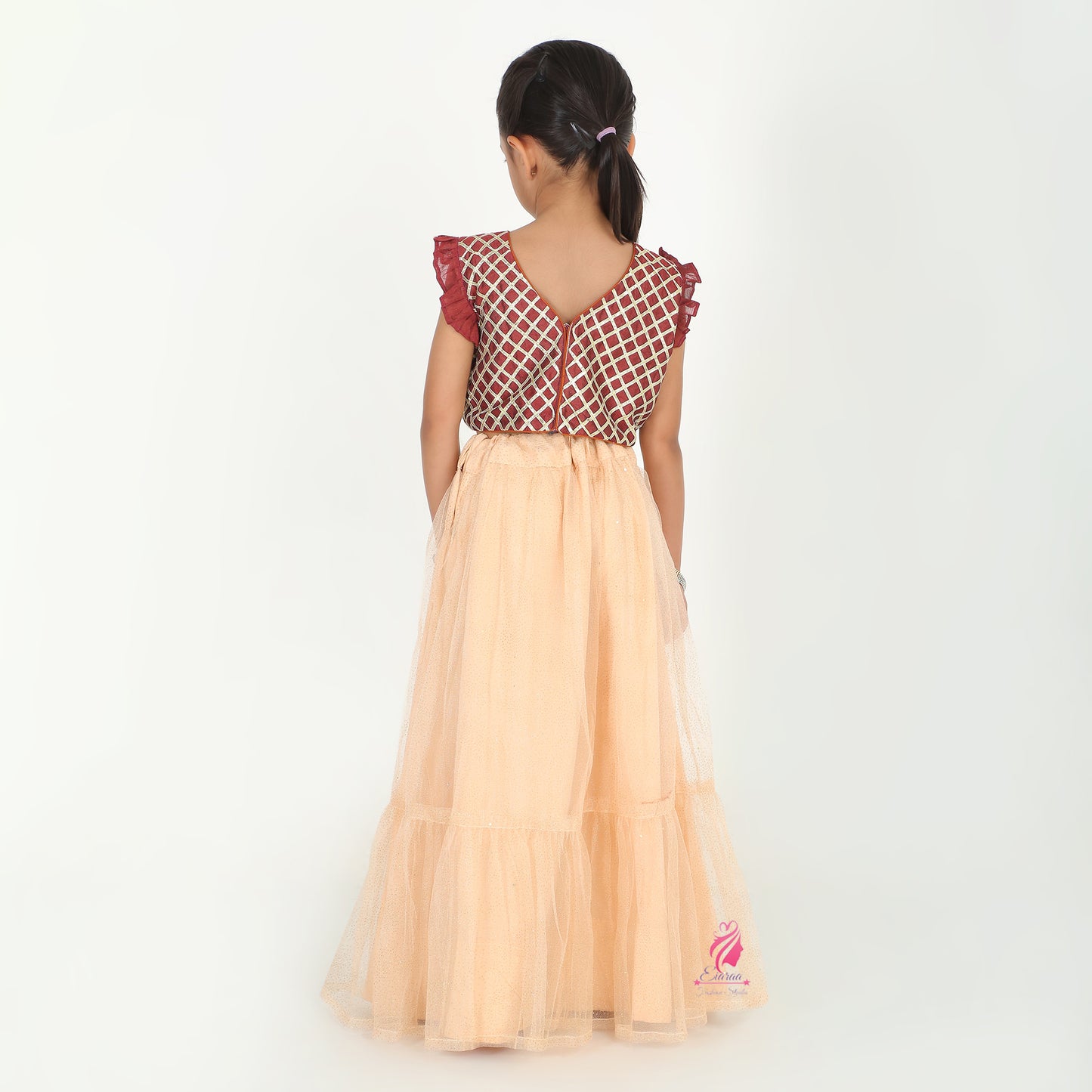 Maroon Peach Lehenga set - EIARAA STUDIO