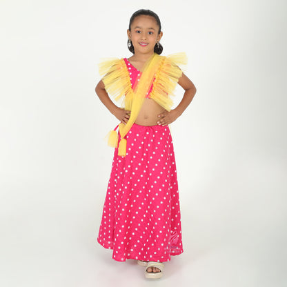 Pink and Yellow Lehenga Set - EIARAA STUDIO