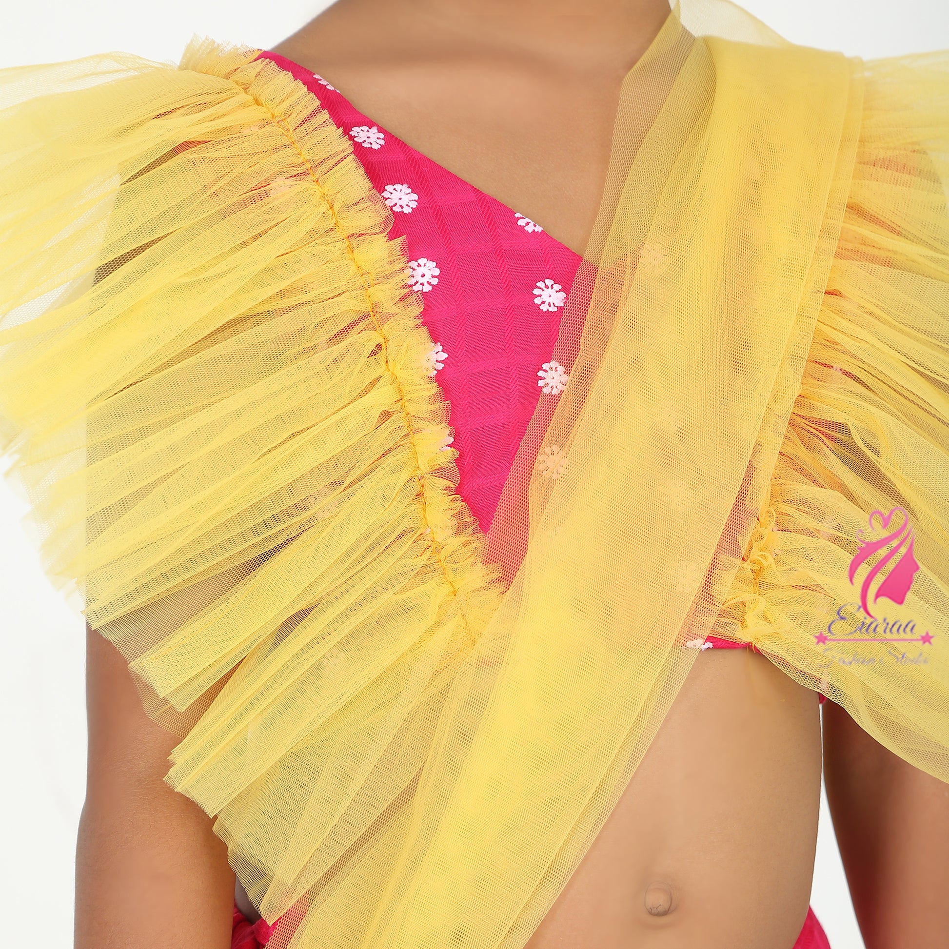 Pink and Yellow Lehenga Set - EIARAA STUDIO